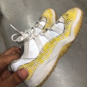 jordan 11s snake skin yellow